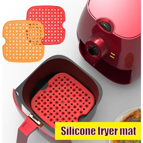 2 PCS Air Fryer Mats Food-Grade Silicone Non-Stick Reusable Long Lasting Heat-Resistant Portable Washable for Kitchen RERI889