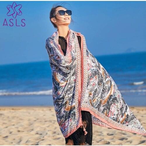 2018 Spring And Summer Cotton Linen Wild Printing Hanging Scarf Seaside Tourism Sunscreen Shawl Female