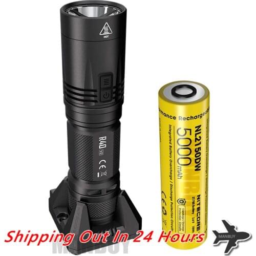 2021 Nitecore R40 V2 1200 Lumens CREE XP-L2 V6 LED Flashlight USB-C Rechargeable with Charging Dock 21700 Battery Outdoor Search