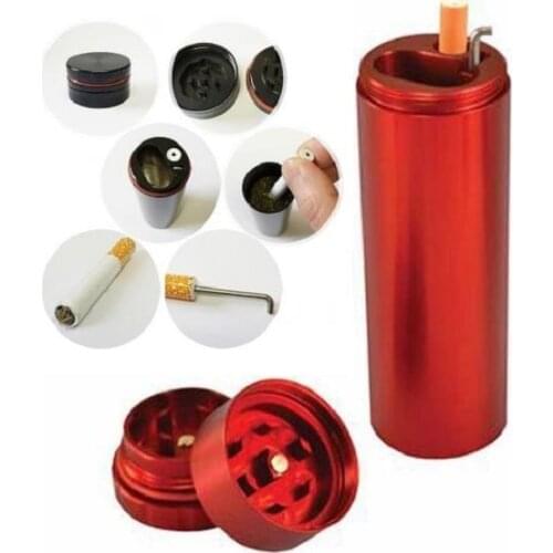 Aluminum Smoke Grinder Case Grinder With metal pipe Combo Tobacco Grinder With metal pipe Case Smoking Pipe