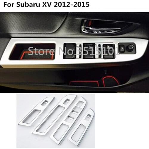 Car ABS Matte Armrest Handrail Inner Door Window Glass Switch Panel Cover Trim Frame Parts For Subaru XV 2012 2013 2014 2015