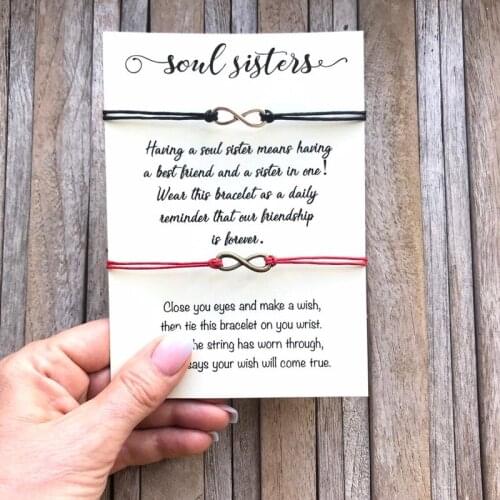 Infinite Wish Bracelet Soul Sisters Couples Bracelets Red String Couple Bracelets for Women Girl Men Infinite Love Bracelet