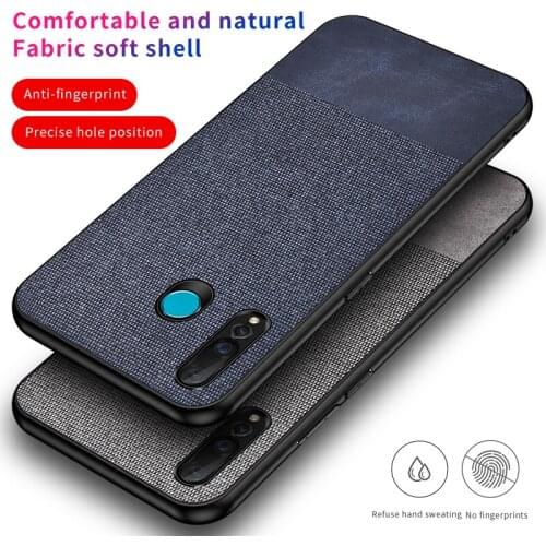 For Huawei Honor 10i Case Soft silicone edge + Cloth texture Skin Comfortable protective Back Cover Case for huawei honor 10i