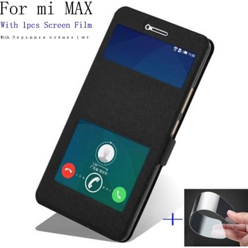 Fashion View window phone case For Xiaomi mi Max cover Skin Flip case PU Leather Case For Xiaomi miMax back cover shell fundas