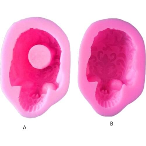 Skull Head Ashtray Epoxy Resin Mold Flowerpot Plant Pot Silicone Mould DIY Crafts Plaster Home Decoration Ornaments Casting N58F