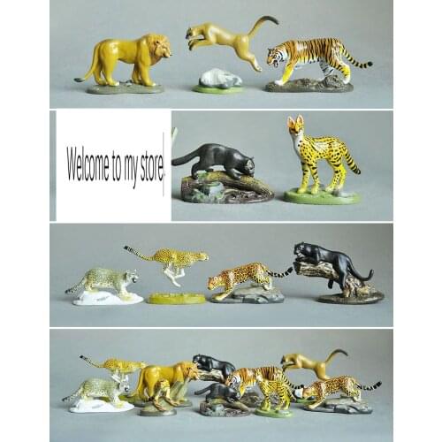 Figure model endangered feline cat animal 9pcs/set