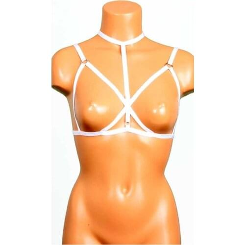 LOOK FOR YOUR WONDERFUL NIGHTS WITH ITS STUNNING ELEGANT WOMENS LINGERIE White Harness Bralet Accessory FREE SHIPPING