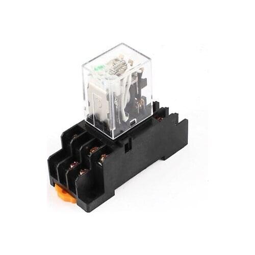 DC12V Coil 3PDT 11 Pin Green LED General Purpose Power Relay w Socket