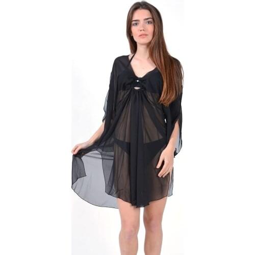 Mossta summer sea, special for a pleasant holiday, very beautiful cute new 2021 model Ring Detailed Womens Dress Pareo - Black