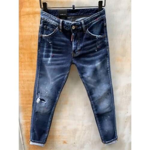 Men DSQ2 Jeans Pencil Pants Motorcycle Party Casual Trousers Street Clothing 2021 Denim Man Clothin 9117