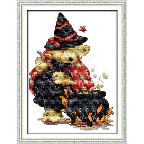 Magic little bear cross stitch kit 14ct 11ct count print canvas stitches embroidery DIY handmade needlework plus