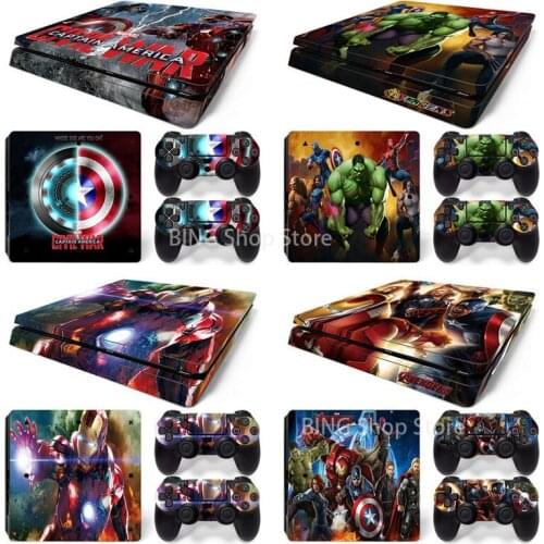 Disney Marvel Captain America for PS4 Slim Game Console Full Body Sticker for Sony PlayStation Controller Handle Sticker Gift