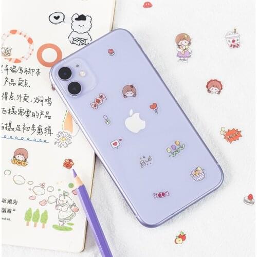 Kawaii Sticker Cute PET Sticker Girl Heart Hand Account DIY Sticker Transparent Waterproof Mobile Phone Decoration Sticker