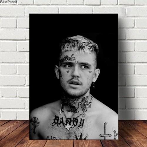 Rapper LilPeep Art Canvas Poster Print Abstract Painting Black White Wall Picture Modern Home Decoration