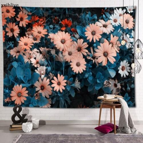 Wall Tapestry Plant Chrysanthemum Flower Background Decorative Wall Hanging For Living Room Bedroom Dorm Room Home Decor