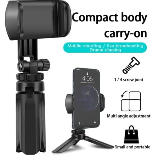 New Portable Phone Tripod Holder Foldable Tripod 360°Rotation Phone Stand Holder For IPhone Samsung Xiaomi Huawei Phone