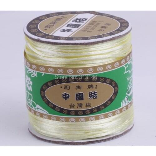 80M/Roll 1.5MM Braided Cream Nylon Chinese Knot Cord Macrame Kntting String Thread for Handcraft Handmade Shamballa Jewelery