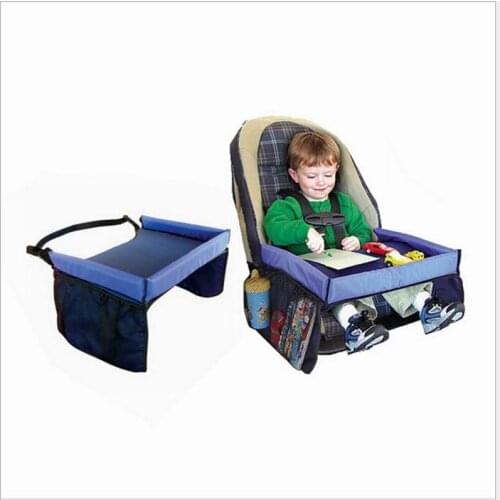 Baby Car Safety Seat Tray Table Multifunctional Waterproof Dining Drink Table For Kid Children Cartoon Toy Storage Fence