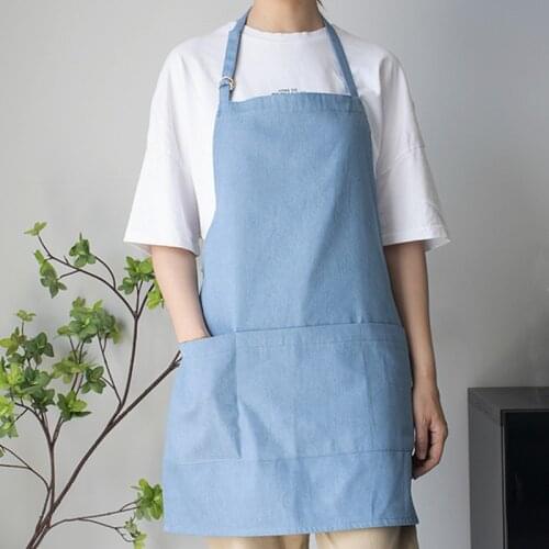 Blue Denim Baking Apron Cafe Barista Bartender Pastry Chef Uniform Restaurant Hotel Florist Gardener Flower Shop Work Wear B29