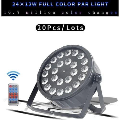 20Pcs/lots 24x12w LED Par Light RGBW 4 in 1 Remote Control Professional DJ /Bar /Party /Show /Stage Light LED Stage Lighting