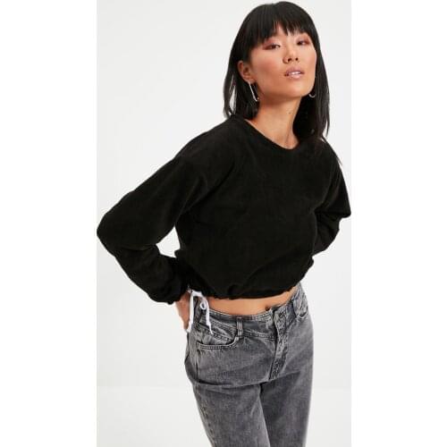 Trendyol Lacing Detailed Basic Knitted Sweatshirt TWOAW22SW0640