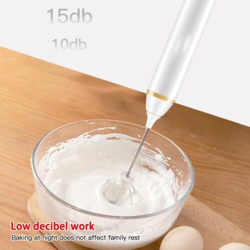 Electric Eggbeater USB Rechargeable Milk Frother Kitchen Portable Three-speed Mode 4.5V-5.5V Egg Drink Mixer Household Tools