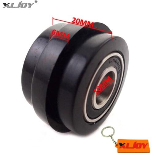 XLJOY Black 10mm ID Lip Chain Roller Tensioner Pulley Guide For Pit Trail Dirt Motor Bike Mini MX Motocross Motorcycle
