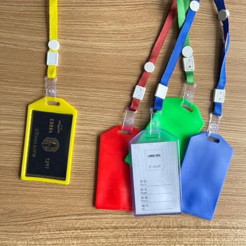 1pc Soft Business Accessory Name ID Pass Cordon School Identification Photo Card Badge Holder with Lanyard Nurse Hanger