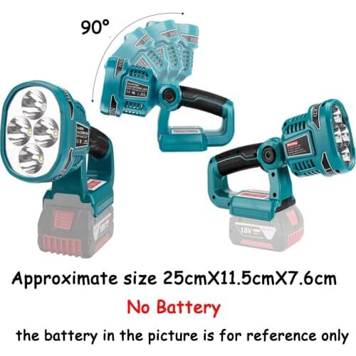 12W Pistol/Portable Spotlight Work LED Torch Warning Lamp Flashlight with USB Outdoor Light For BOSCH 14.4V 18V Li-ion battery