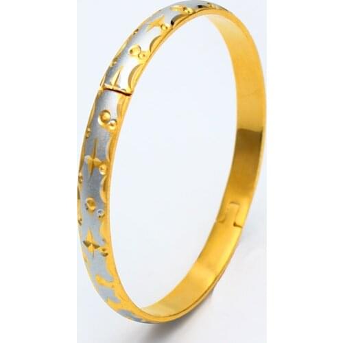 2017 New Dubai Gold Bangles Women/Men Gold/Silver Plated Fashion Jewelry Can Open African/Ethiopian/Kenya Items