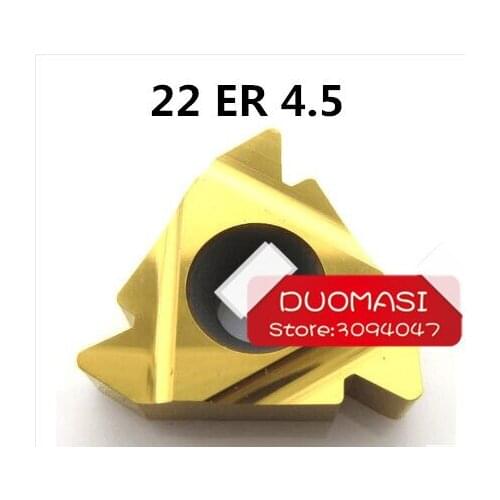 22 ER 4.5 ISO ,threaded turning Insert,Pvd Coating General Type partial profile 60 degree vertical Cutting Steel,PITCH 4.5