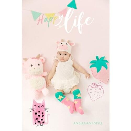 3/6 Pcs Baby Cotton Hat Romper Socks Set Newborn Photography Props Outfits Infants Photo Shooting Clothing J60B