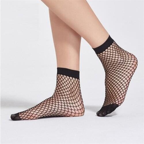 4 Pairs Chic Streetwear Womens Harajuku Candy Color Breathable Fishnet Sexy Hollow Out Nets Socks Ladies Sweet Mesh Sox