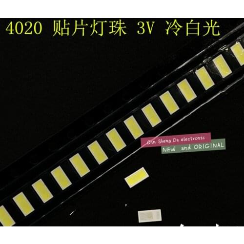 1000pcs LED Backlight Middle Power LED 0.5W 3V 4020 48LM Cool white LCD Backlight for TV TV Application 4020C-W3C4