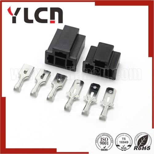 Free Shipping 5 Sets 3 Pin H4 Auto Connector Holder Plug 7.8mm Lamp Plug Bulb Socket