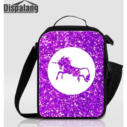 Dispalang Unicorn Lunch Bag For Girls Thermal Cooler Bag For Food For Work Women Insulated Lunchbox For Kids Small Messenger Bag