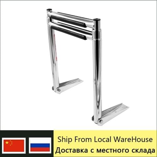 2 Step Ladder Stainless Steel Telescoping Ladder For Boat Swim Platform Marine Accessories