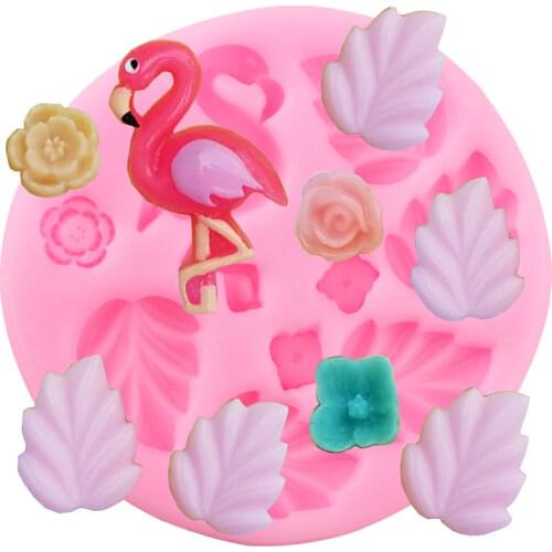 Flamingo Turtle Leaf Rose Flower Silicone Mold Animal Candy Chocolate Fondant Molds DIY Cake Decorating Tools Clay Resin Moulds
