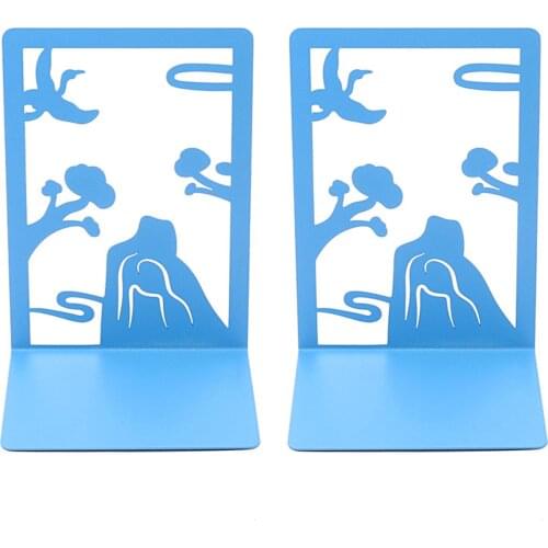 Book Ends Creative Tree Silhouettes Metal Book Holders Decorative Heavy Duty DVD Albums Storage Holder for Home Shelf UY8