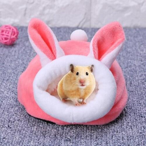 Small Pet Sleeping House Plush Warm Hamster Puppy Kitten Bed Soft Nest Kennel Mat Small Animals Sleeping Cave For Pet Supplies