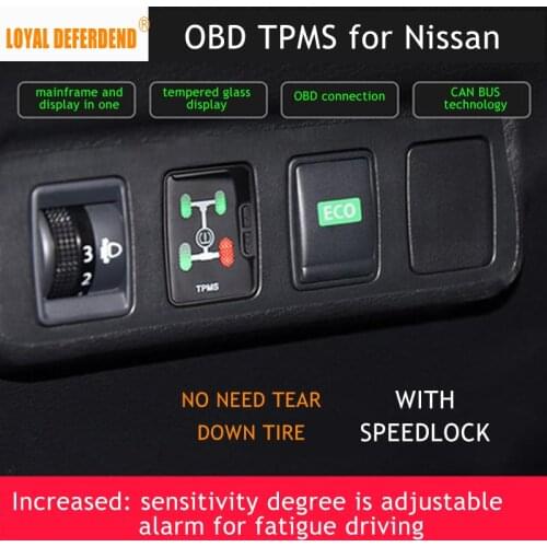 New Sylphy Sunny Qashqai X-trail new Bluebird Venucia March D50 T70 T70X OBD TPMS tire pressure monitoring system realtime