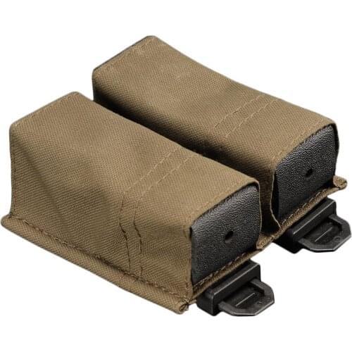 RELOADED AMMO/RA ESSTAC KYWI Type Tactical Quick Release 9mm Double Magazine Pouch Bag - Camouflage /Black/Brown
