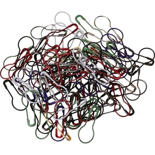 Colorful 100pcs Mixed Colors Copper Knitting Crochet Locking Stitch Markers Latch Knitting Tools Needle Clip Crafts