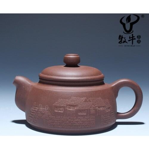 Relief carving bridges 210 ml of Yixing raw Zisha Teapot Tea Set Gift group purchase special offer