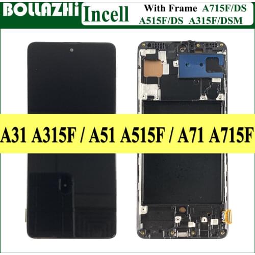 WithFrame For Samsung Galaxy A31 LCD Display A51 A515F A515 Touch Screen Digitizer Assembly Replacement For Samsung A71 A715 LCD