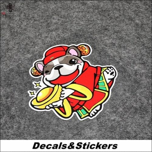 NO.L301 Fortune Dog Lucky 3M Reflective Modified Stickers Car Glass Waterproof Decals Racing Motorcycle Windshield