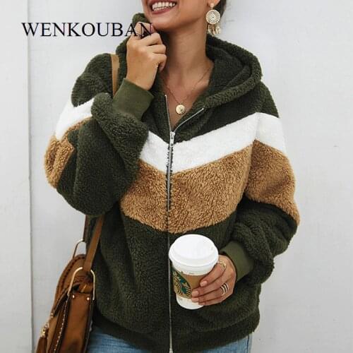 2021 Women Hoodies Sweatshirt Winter Plush Hooded Oversized Hoodie Ladies Zip Up Fur Jacket Coat Women Winter Warm Poleron Mujer