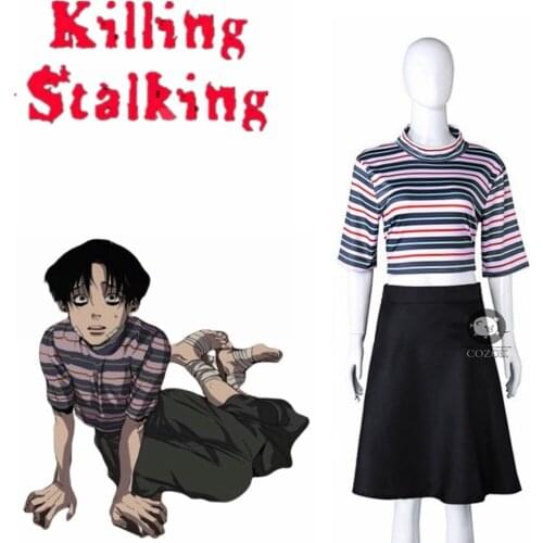 Manga: Killing Stalking Yoonbum Yoon Bum Cosplay Costume Girls Casual T-Shirt+Skirt Halloween Carnival Uniforms Custom Made