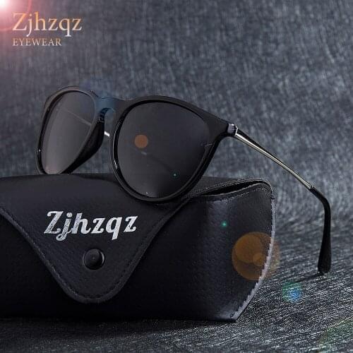 ZJHZQZ New Gradient Polarized Sunglasses Womens Brand Designer Retro Vintage Cat Eye Sunglasses Fashion Mirrored Coating Eyewear