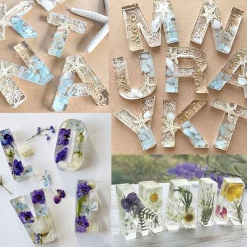 1 Set Crystal Epoxy Resin Mold Alphabet Letter Number Pendants Casting Silicone Mould DIY Crafts Jewelry Making Tool